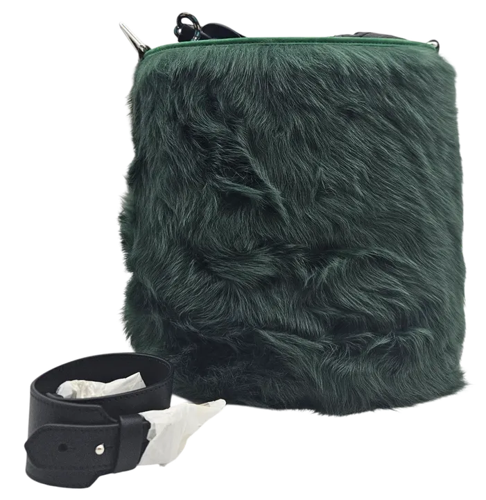 Max V. Kœnig Damen Handtasche, grün/beige - plüsch - groß - Bild 2