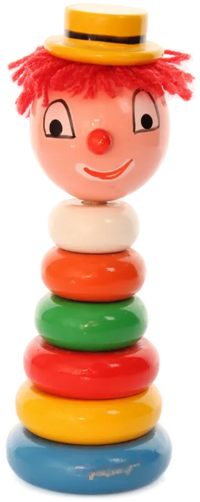 Bunter Holz Clown – Vintage Steckspielzeug für Kinder - Bild 1