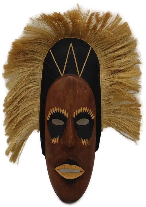 Afrikanische Maske Holz braun/mehrfarbig - Bild 1