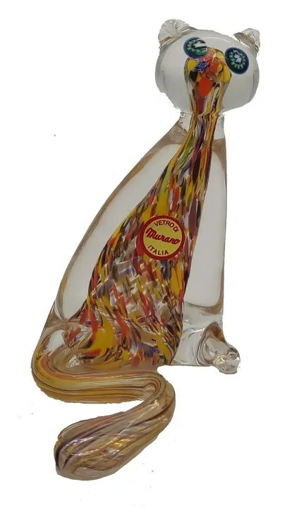 Murano-Glas Katze – handgefertigte Skulptur aus Italien - Bild 1