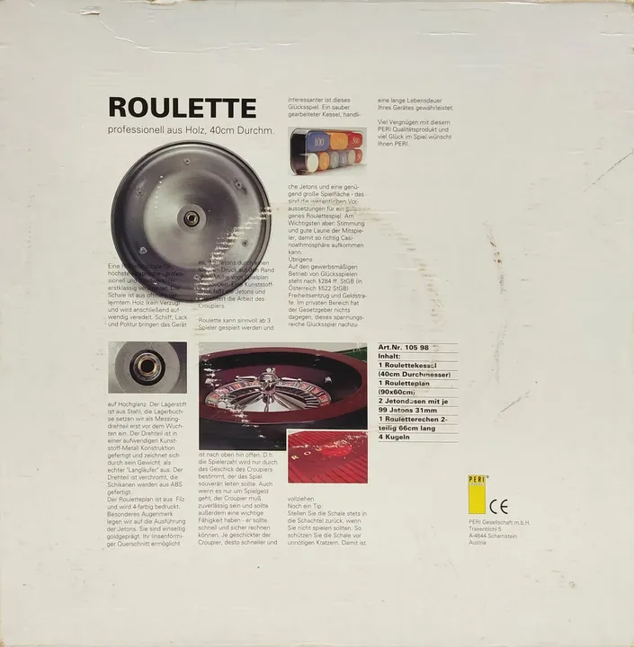 Roulette professional aus Holz - Gesellschaftsspiel - Peri  - Bild 2