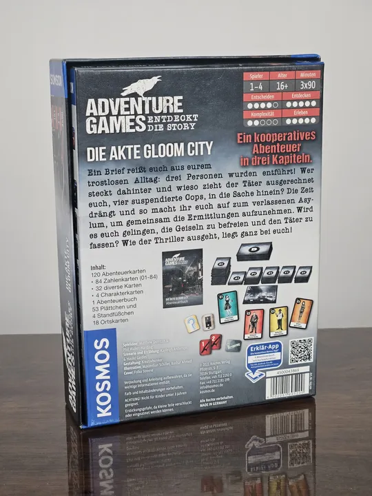ADVENTURE GAMES - Entdeckt die Story - Die Akte Gloom City - Gesellschaftsspiel - KOSMOS  - Bild 2