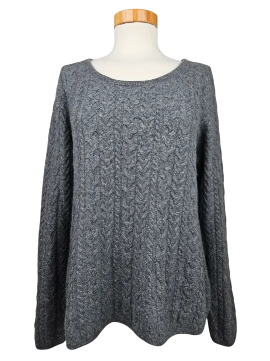 Garnet Hill Damen Pullover (Kaschmir), grau - Gr. M - Bild 1