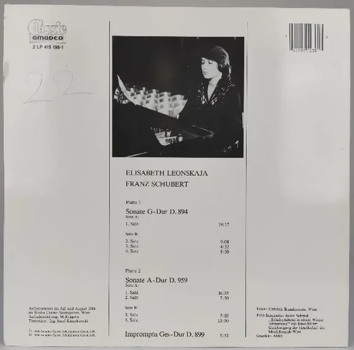 Vinyl LP - Elisabeth Leonskaja - Franz Schubert - Bild 2