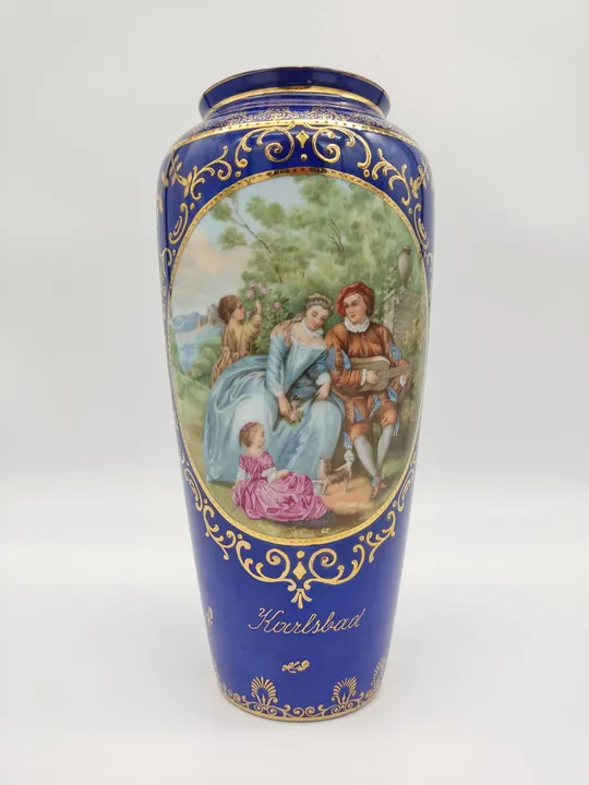 Victoria Porzellan Vase in blau - Bild 1