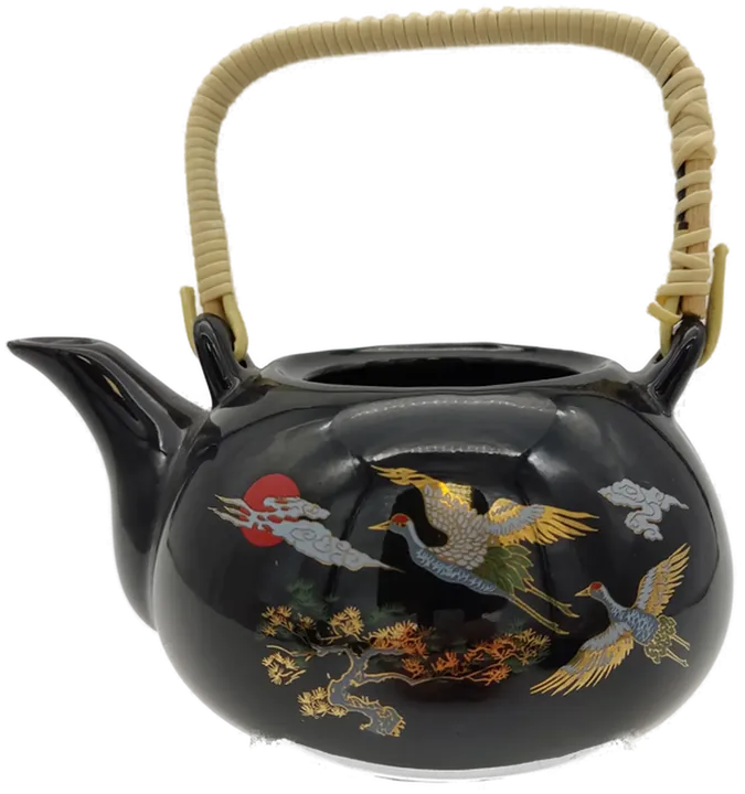 Asiatisches Teeservice mit schönem Motiv 3 Stück siehe Bild inklusive 4 Becher  - Bild 4