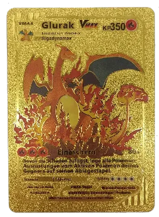 Pokémon Sammelkarte Goldfolie Vmax Glurak Vmax - Bild 1