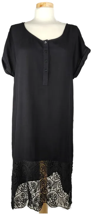Damen Kleid kurzarm schwarz mit Spitzendetails - L/40 - Bild 4