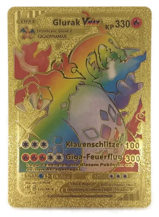 Pokémon Sammelkarte Goldfolie Glurak Vmax - Bild 1