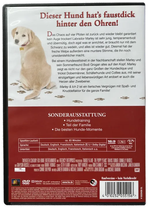  DVD Marley & Ich 2 - Der frechste Welpe der Welt - Bild 2