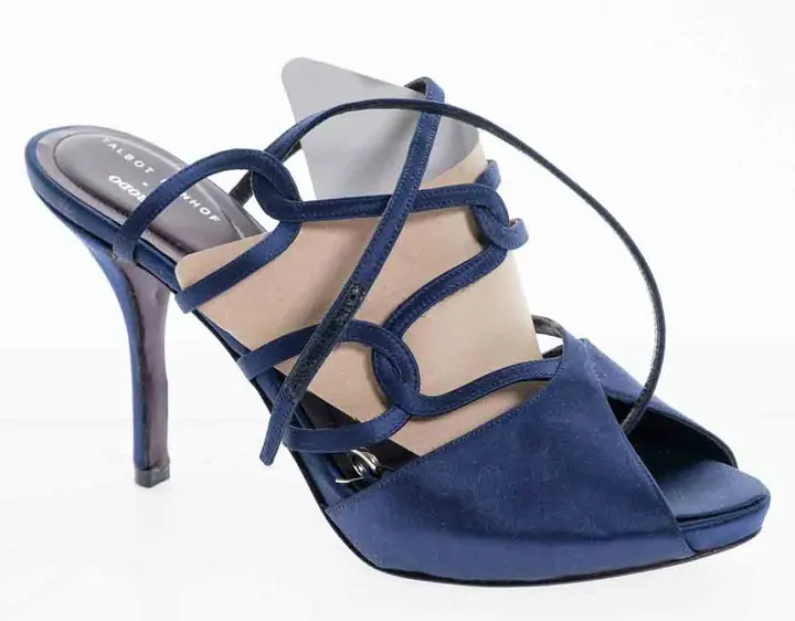 RODO High Heels – Satin Pumps in Dunkelblau – Größe 39 – Made in Italy - Bild 2