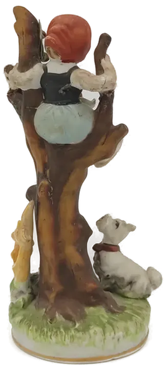 M. J. Hummel Goebel Figur Mädchen auf Apfelbaum mit Hund- 17cm  - Bild 2