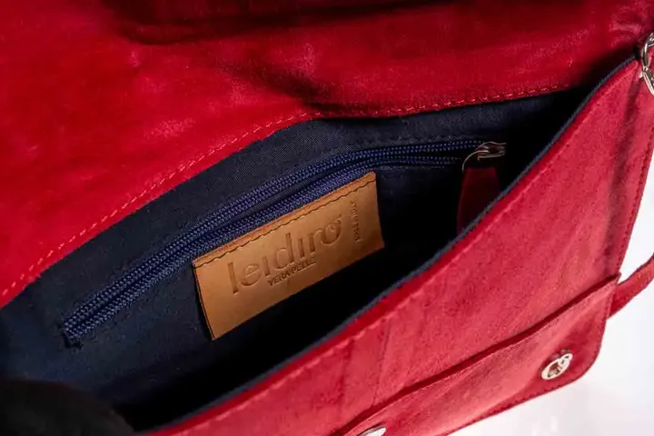 Leidiroo Lederhandtasche in rot - Made in Italy - Bild 2