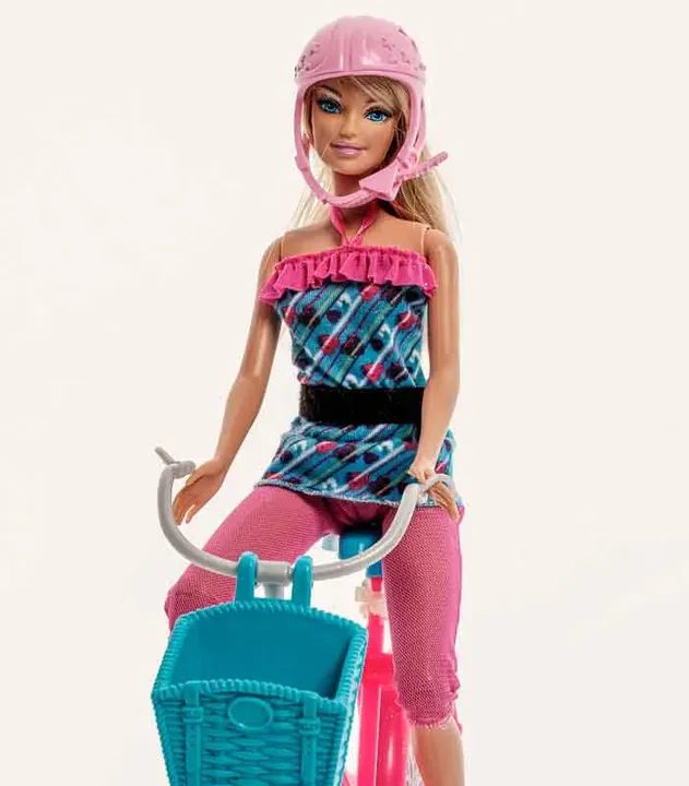 Barbie Puppe mit Fahrrad - Bild 3