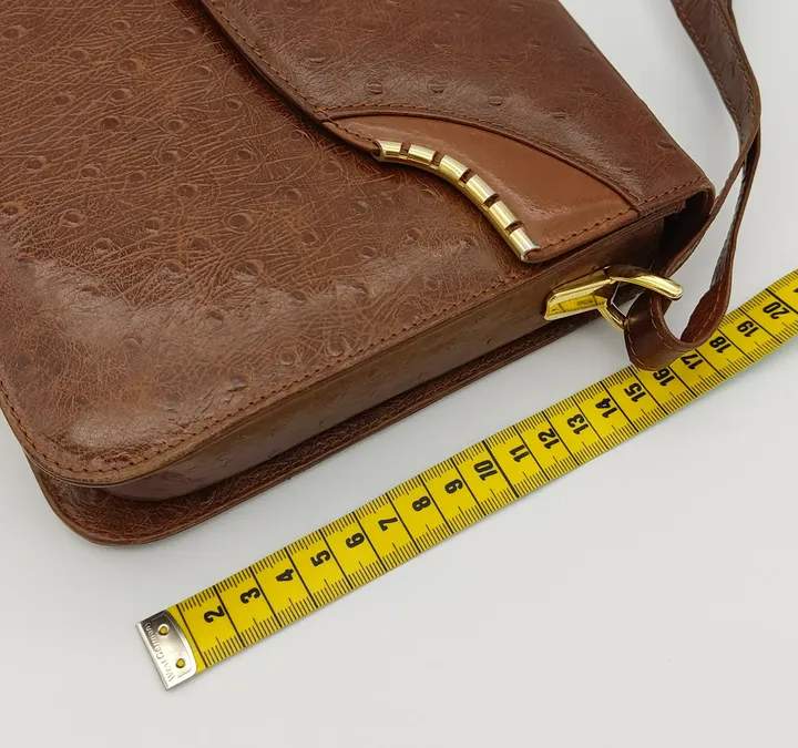 Damen Handtasche braun aus Leder mit goldenen Details  - Bild 5