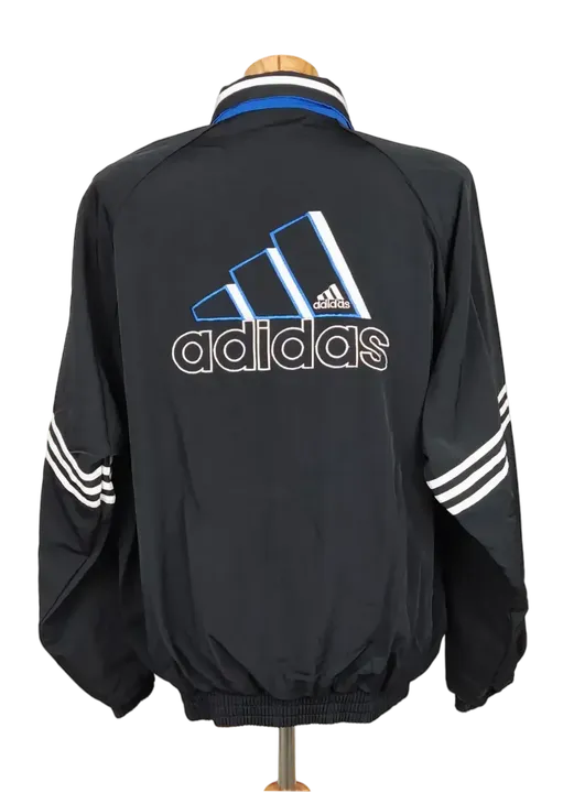Adidas Herren Sportjacke, schwarz/blau - Gr. XXL - Bild 2
