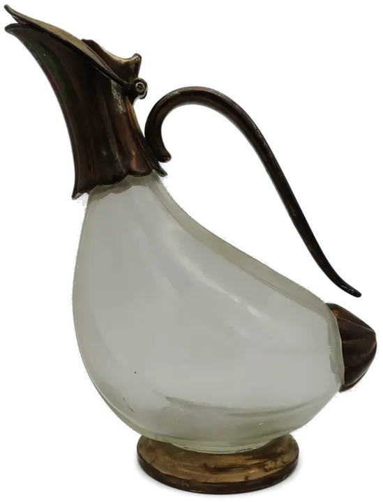 Entenschnabelkaraffe - Glas versilbert (oxidiert) - Bild 1