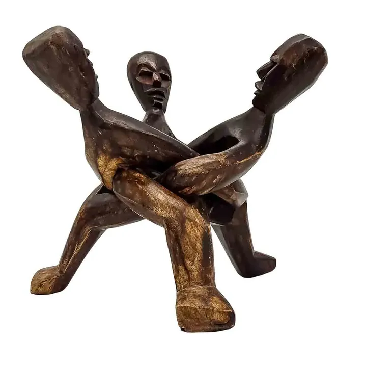 Vintage geschnitzte afrikanische verflochtene Figuren - Bild 1