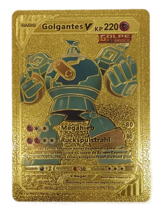  Pokémon Sammelkarte Goldfolie Golgantes V BASIS - Bild 1