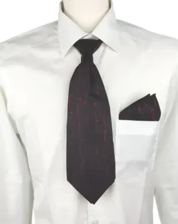 TZIACCO Herren Set Krawatte mit Tuch weinrot/schwarz - Bild 2