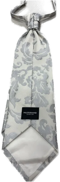 Maserhand - The Dress Code - Krawatte mit Einstecktuch - grau-weiß - Bild 6