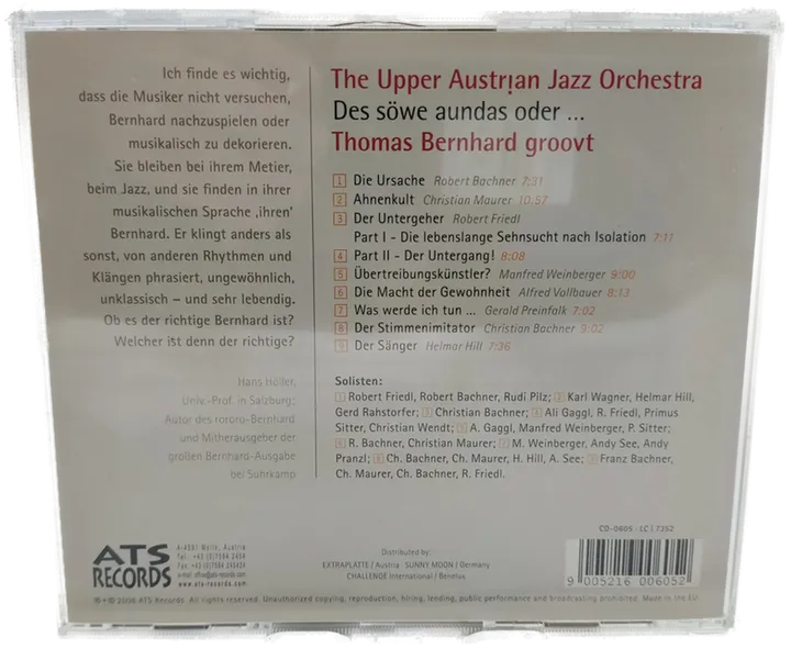 The Upper Austrian Jazz Orchestra – Thomas Bernhard groovt – CD - Bild 2