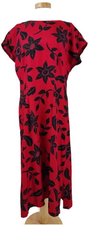 Rotes Damen Kleid mit schwarzem Blumendruck, Gr. L - Bild 1