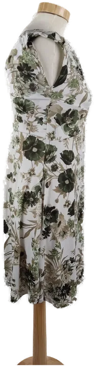 Damen Sommerkleid Ärmellos, weiß mit grünem Blumenmuster, Gr. 38 - Bild 2
