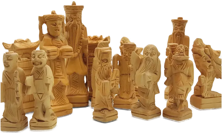 Klappbares Schachspiel aus Holz mit handgeschnitzten Figuren - Bild 4