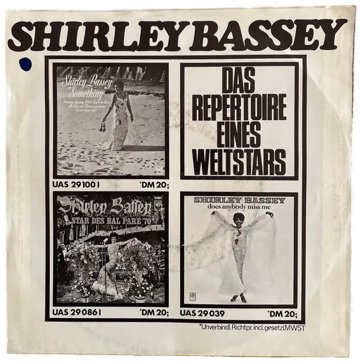 Singles Schallplatte - Shirley Bassey - The Fool on the Hill; What are you doing the rest of your Life - Bild 2