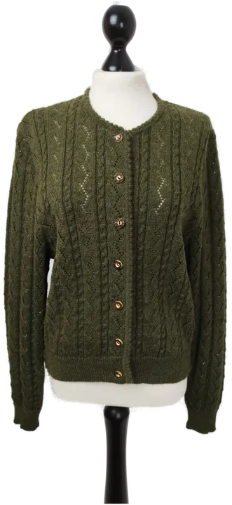Cardigan aus 100% reiner Schurwolle Gr. S/M in olivgrün  - Bild 1