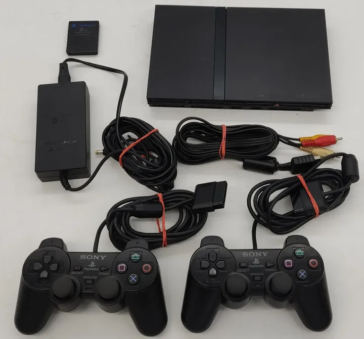 Sony PS2/Playstation 2 Slim mit 2 Controller , 8MB Speicherkarte, Netzkabel und Videokabel  - Bild 2