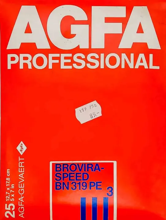 Vintage Agfa Professional 25 Stück Fotopapier 12,7 x 17,8 cm 5 x 7 in Brovira-Spedd BN 319 PE 3 - Bild 1