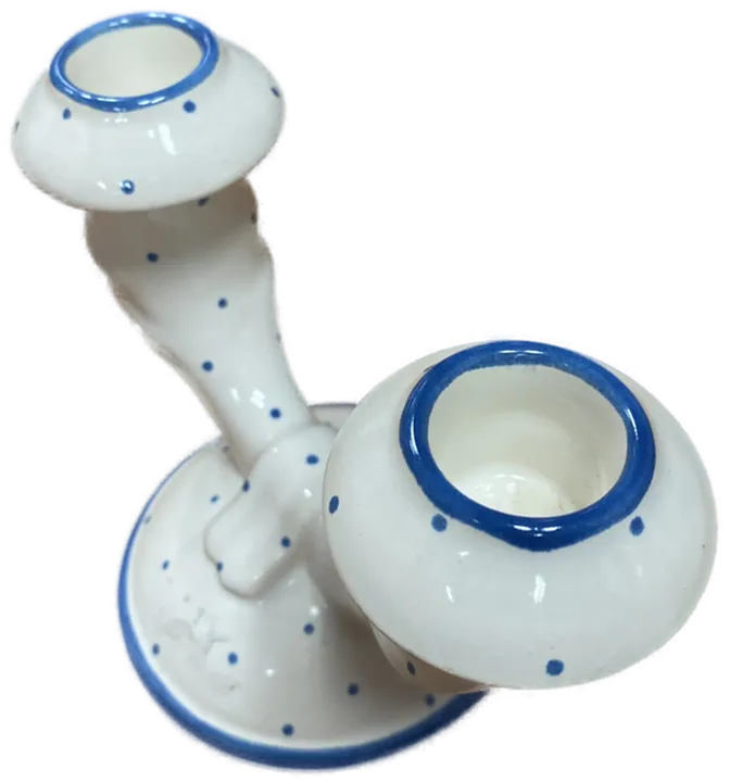 Gmundner Keramik - Kerzenständer - Blau gepunktet - Bild 3