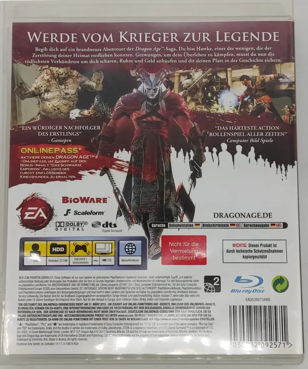 Playstation Sony PS3 Spiel Dragon Age II - Bild 2