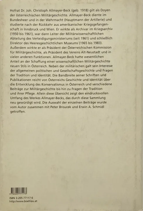 Militär, Geschichte und politische Bildung - Johann Christoph Allmayer-Beck - Bild 2