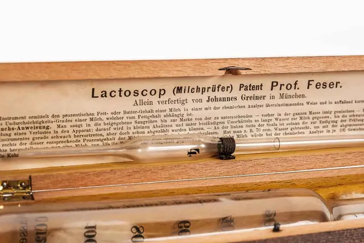 Lactoscop Milchprüfer Patent Prof. Feser komplett in Holzbox - Bild 4