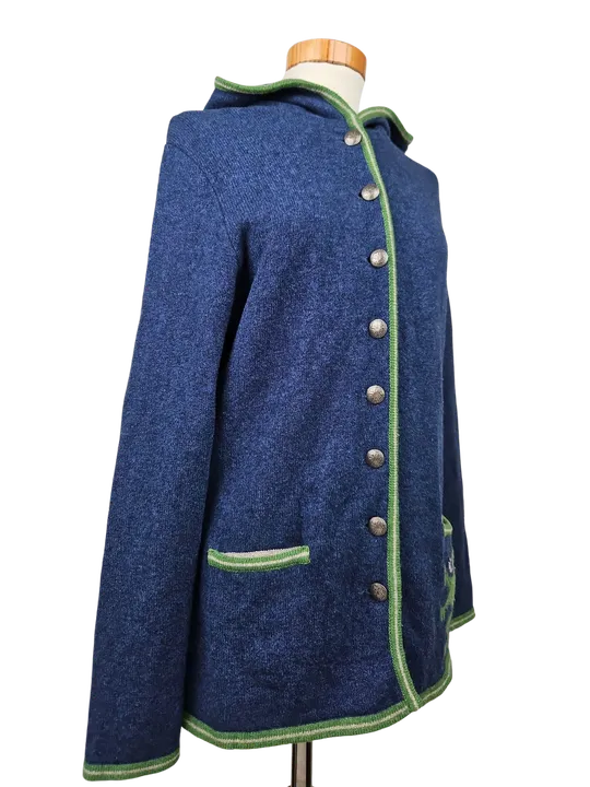Astrifa Damen Trachtenstrickjacke (Merinowolle), blau - Gr. 42/XL - Bild 2