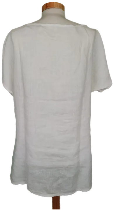 La Fabbrica Del Lino Damen T-Shirt weiß - 38/M - Bild 2