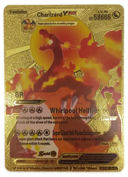 Pokémon Sammelkarte Goldfolie V evolution Charizard Vmax - Bild 1