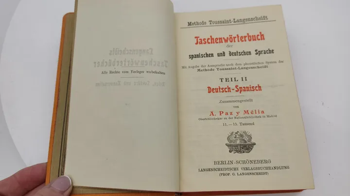 Langenscheidt Taschenwörterbuch Spanisch-Deutsch, Teil II (1903) – Sehr gut erhaltenes Sammlerstück - Bild 6