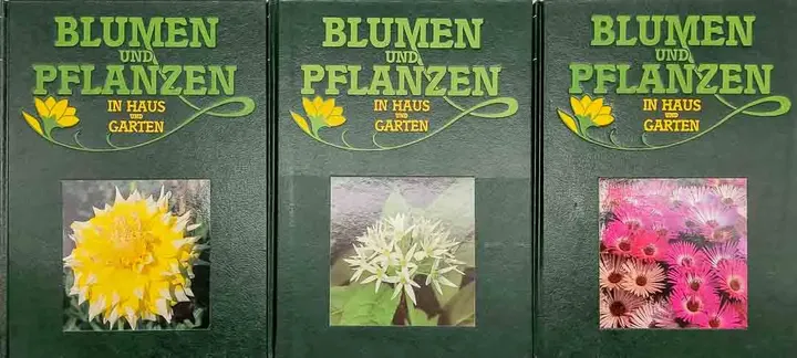 Buch Blumen und Pflanzen in Haus und Garten 3 Bände (ABE,DAH,DIO) von 1989 in Kunstleder - Bild 1