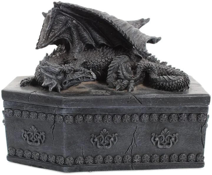 Deko-Set: Mystischer Kelch & Drachen-Sarg aus Massivholz – Gothic Fantasy Stil - Bild 3