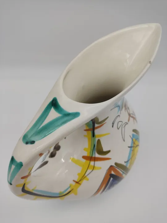 Italienische Mid-Century Keramik Wasserkrug von Sam Repubblica di San Marino, Handbemalt - Bild 3