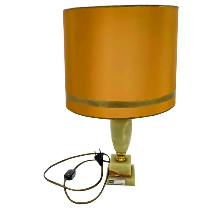 Licht Vintage Lampe Tischleuchte  aus Naturstein Onyx, ca 1970 - Bild 1