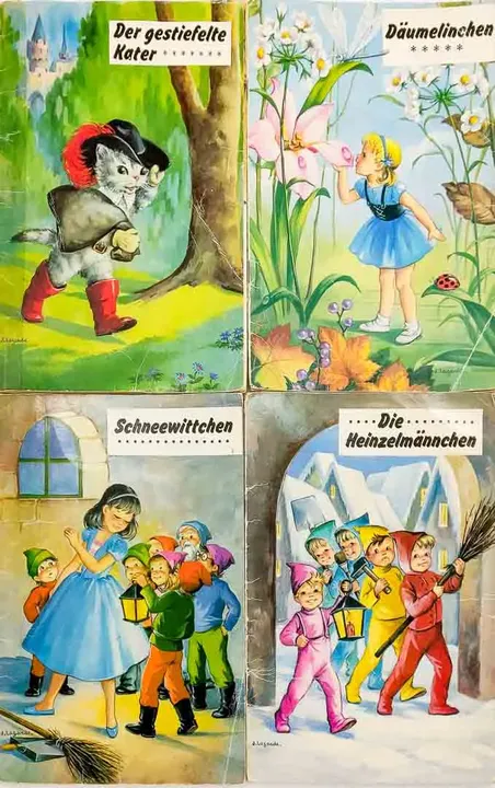 Märchen 4 Stück Vintage-Hefte mit Illustrationen von J. Lagarde aus Belgien 70/80 Jahre - Bild 2