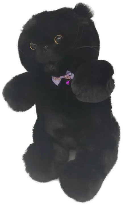 Schwarzer Plüschkater mit Schleife in Geschenkbox – HUIJUFU - Bild 4