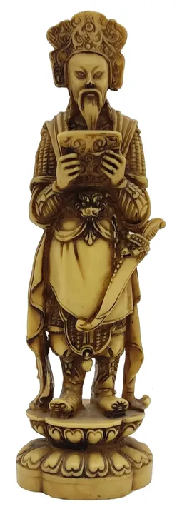 Dekorative asiatische Figurenskulptur - Gelehrter mit Schriftrolle - Bild 1