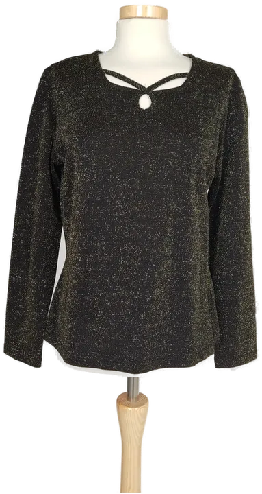 Damen T-Shirt schwarz/gold aus Lurex - XL/42 - Bild 1