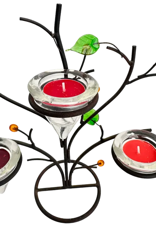 Kerzenhalter in Baumoptik für 3 Teelichter - Bild 5